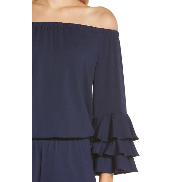Lilly Pulitzer Calla Off the Shoulder Romper True Navy Size S - Picture 5 of 10